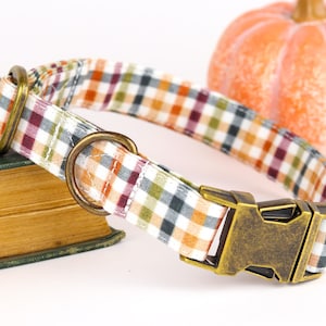 Autumn Plaid Dog Collar / Fall Plaid / Metal Buckle Hardware / Cute Dog Collar / Autumn Dog Collar / Fall Dog Collar / Custom Dog Collar