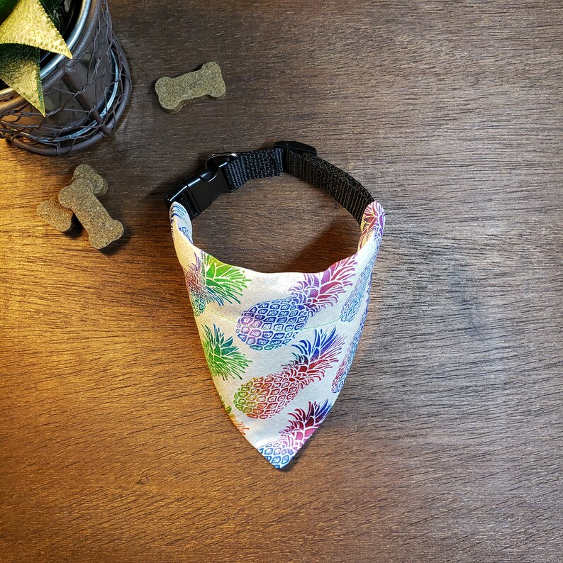 Pineapple Dog Bandana over the Collar Multicolor Etsy