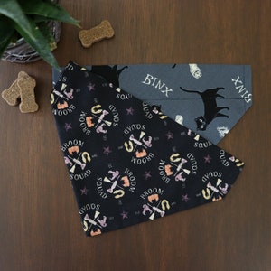 SALE! Halloween Dog Bandana (Over the Collar) - Halloween Bandana // Binx or Broom Squad // Halloween Cat Bandana // Gift for Pets