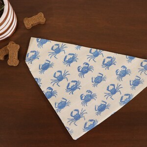 Blue Crab Dog Bandana (Over the Collar) - Blue Crab Cat Bandana // Chesapeake Bay // Summer Bandana // Gift for Pet // Slip on Bandana