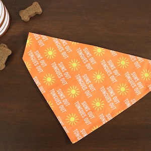 Suns Out Tongues Out Dog Bandana Personalized (Over the Collar) - Cute Bandana // Cat Bandana // Slip on Bandana // Gift for pets