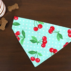 Cherry Dog Bandana Over the Collar - Cherry Blossom / Cherry Cat Bandana / Cherries / Slip on bandana / Gift For Pets / Slip on Bandana