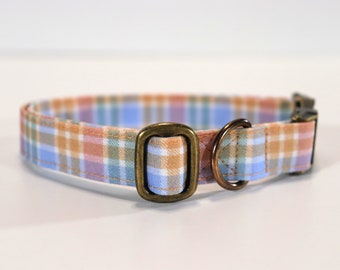 Plaid Dog Collar: Handmade Collar with Metal or Plastic Buckle