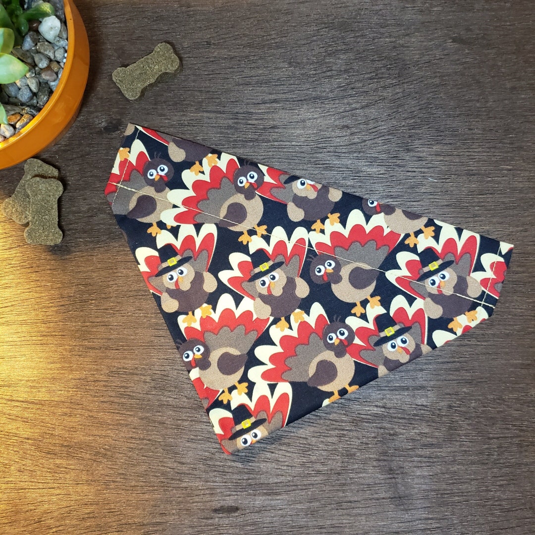 Thanksgiving Dog Bandana Personalized over the Collar Turkey Bandana