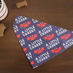 Little Crabby Dog Bandana Personalized (Over the Collar) - Cute Bandana // Cat Bandana // Slip on Bandana // Gift for pets