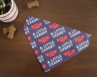 Little Crabby Dog Bandana Personalized (Over the Collar) - Cute Bandana // Cat Bandana // Slip on Bandana // Gift for pets