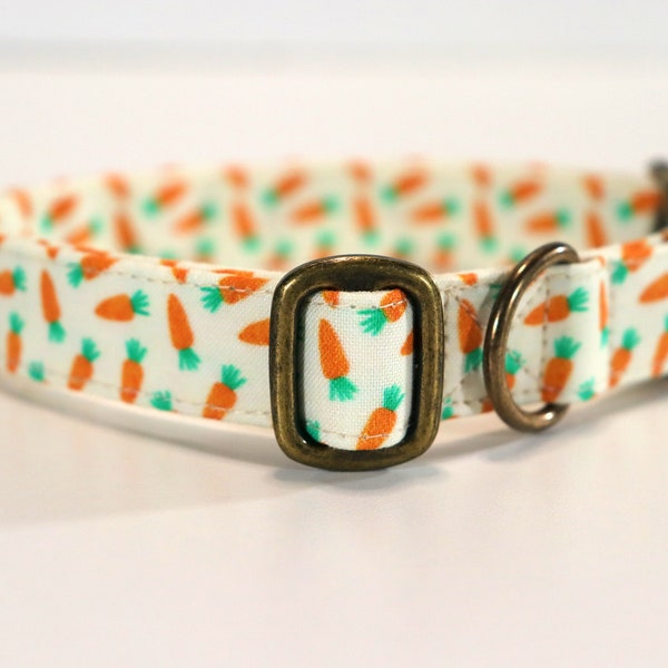 Easter Dog Collar / Carrot Dog Collar / Metal Buckle Hardware / Fashion Dog Collar / Orange Dog Collar / Garden Dog Collar