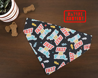 MATURE Dog Bandana (Over the Collar) -  Fast as F*ck Bandana // Funny Quote Bandana // Cat Bandana // Slip on Bandana // Gift for pets