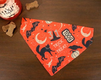 Halloween Dog Bandana Personalized (Over the Collar) - Halloween Trick or Treat Bandana // Cat Bandana // Cute bandana // Gift for Pet