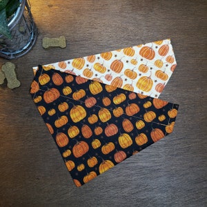 Fall Dog Bandana Personalized (Over the Collar) - Rustic Pumpkins // Fall Cat Bandana // Autumn Bandana  // Halloween // Thanksgiving