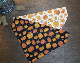 Personalized Over the Collar Dog Bandana  - Rustic Pumpkins
