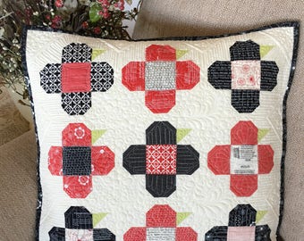 PAPER Pattern:  Perky Posies (Charm Pack Pillow)