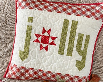 DIGITAL Pattern: Jolly Mini Quilt (wall hanging or pillow)