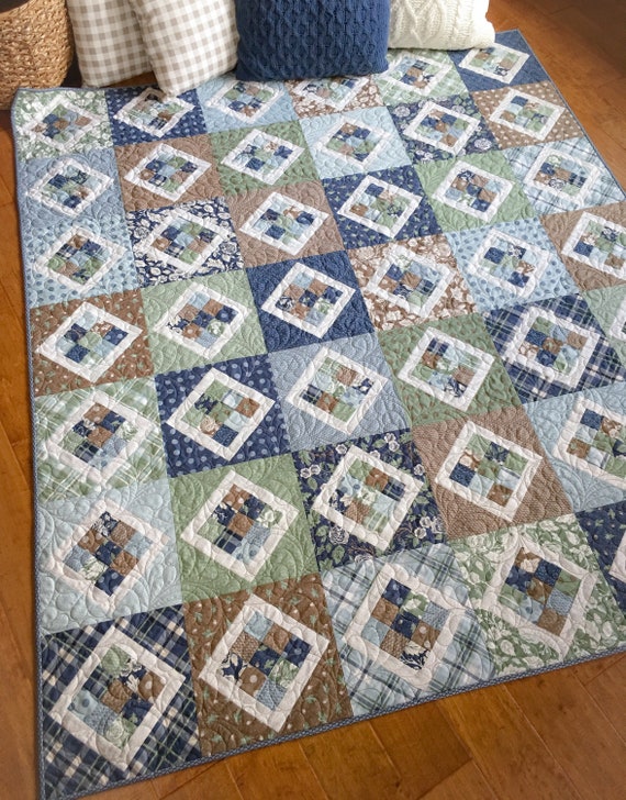 Kt KILOtela Baumwoll-Patchwork, 10 Stück, 45 x 55 cm, Fat Quarter, Made in Japan, Quilting, Basteln, Nähen, DIY, Blumen, geometrisch, Türkis, Senf, Rosa