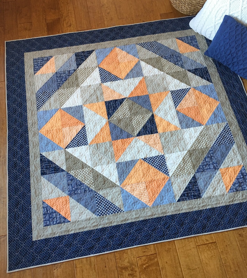 DIGITAL Pattern Fat Quarter Quilt Lakeside Star
