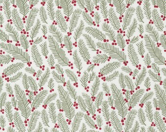 Christmas Eve Christmas in Sprigs (Snow 5182-11) by the half yard