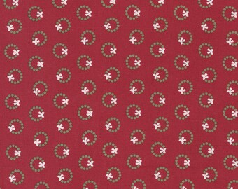 Christmas Eve Wreath Dot (Cranberry 5183-16) by the half yard