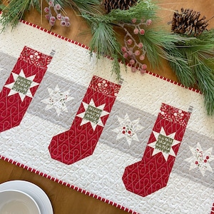 DIGITAL Pattern: Starry Stockings (Christmas runner)