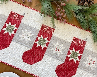 DIGITAL Pattern: Starry Stockings (Christmas runner)