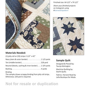 DIGITAL Pattern: Star Watch (Jelly Roll Quilt) image 2