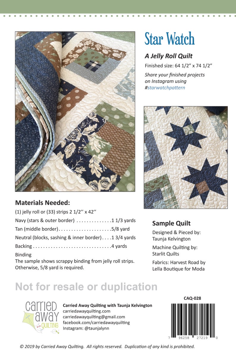 DIGITAL Pattern: Star Watch Jelly Roll Quilt image 2