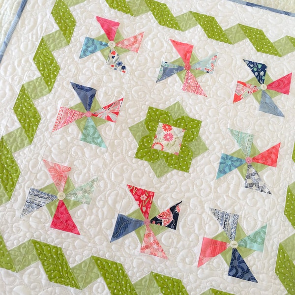 DIGITAL Pattern: Summer Breeze (Mini Charm Pack Quilt)