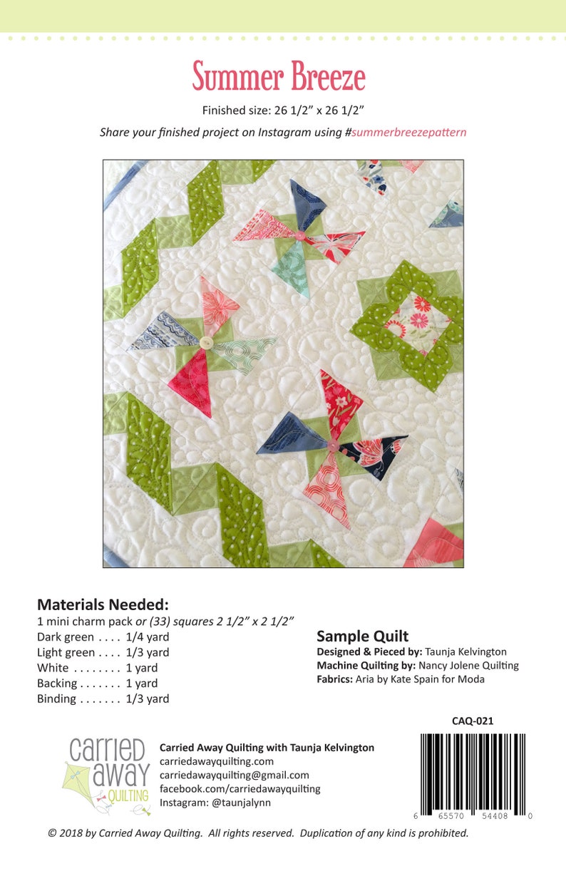 DIGITAL Pattern: Summer Breeze Mini Charm Pack Quilt image 5