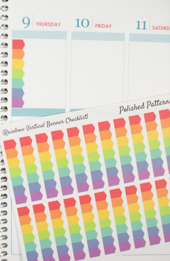 Items similar to 30 Rainbow Vertical Banner Checklist (NF417) High