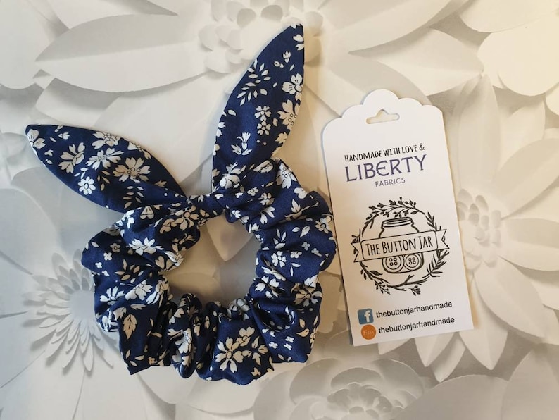Liberty Capel mustard or navy fabric Scrunchie3 sizes or bow | Etsy