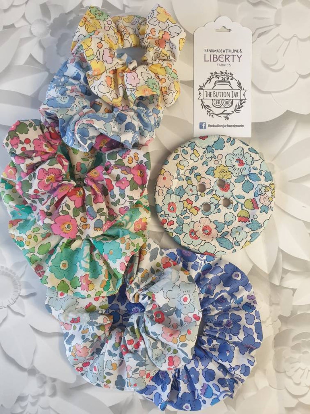 Liberty Betsy Fabric Scrunchies,3 Sizes, 9 Colours, Gift Box Option ...