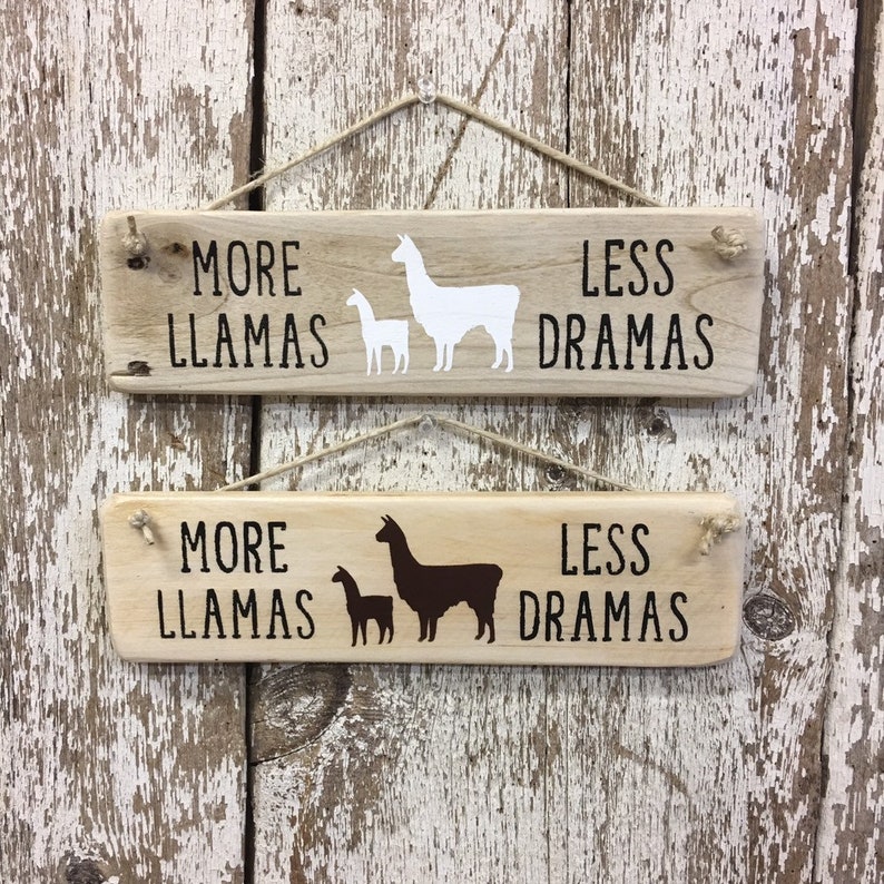 Llama Sign Funny Wood Signs Llama Accessories Llama Parking Etsy