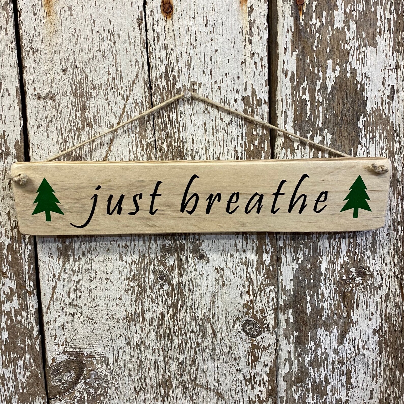 Just Breathe Sign Just Breathe Yoga Sign Yoga decor Just Etsy