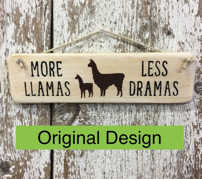 Llama Sign Funny Wood Signs Llama Accessories Llama Parking Etsy