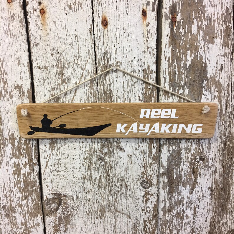 Kayak Fishing Sign Fishing Signs Gift for Kayak Fisherman Etsy