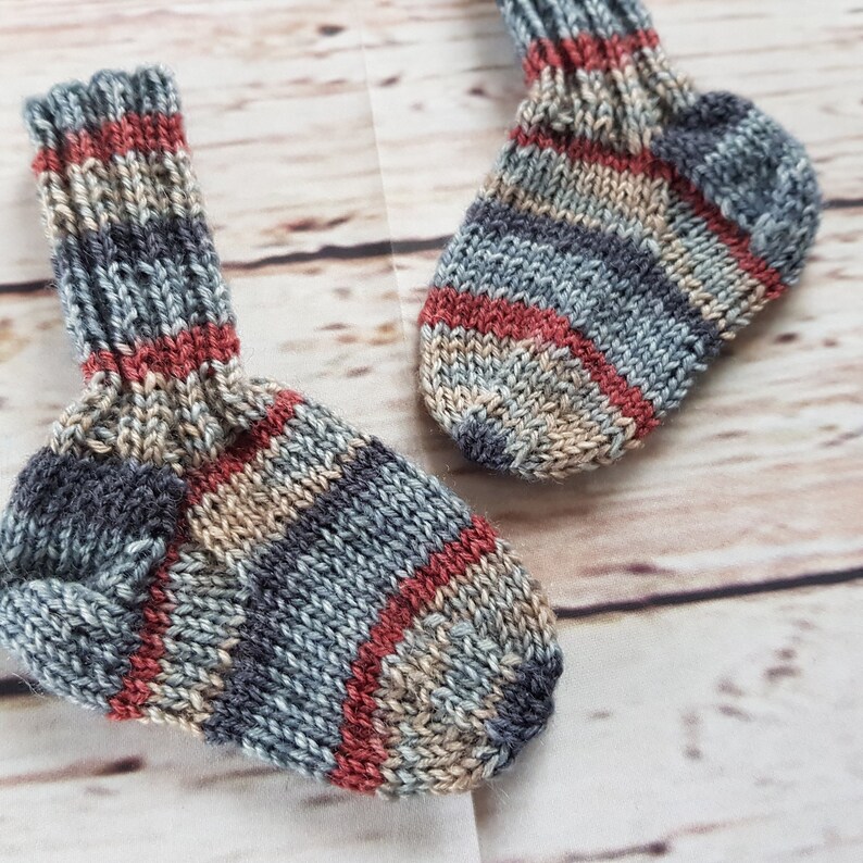 Hand knitted newborn Baby socks