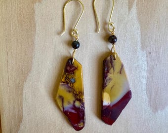 Mookaite Jasper Earrings with Gold Vermeil