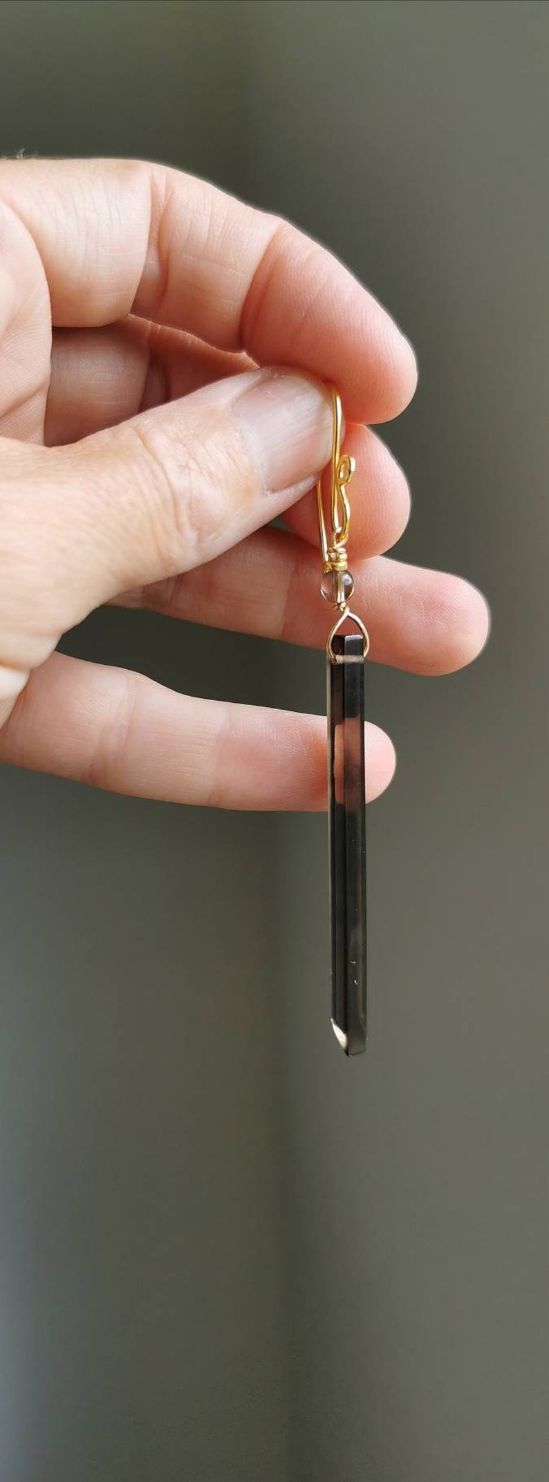 Long Smokey Quartz earrings