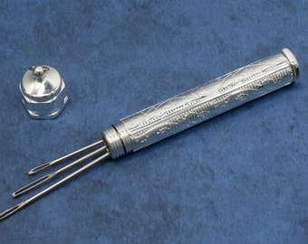 Needle Case - Embossed - Silver