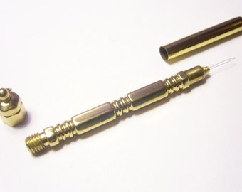 Combination Case - Needle Threader + Needle Case - Brass