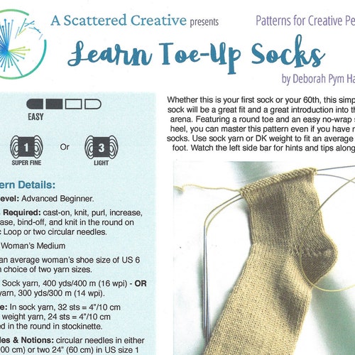 The Perfect Toeup Sock Knitting Pattern Etsy