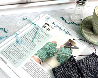 Fingerless Mitt Knitting Pattern, Ruffled Fingerless Gloves, Ruffled Handwarmers, Hand Knit Mitts Pattern, DK or Worsted Weight, Fast Knit