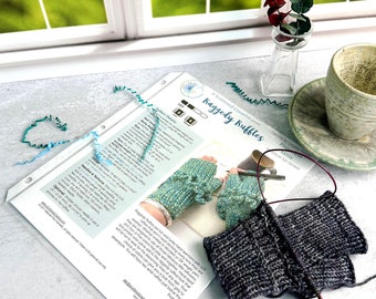 Knitting Pattern, Ruffled Fingerless Gloves, Hand Warmer Mitts, ruffled wrist warmers, DK or worsted weight, printed pattern to be mailed.