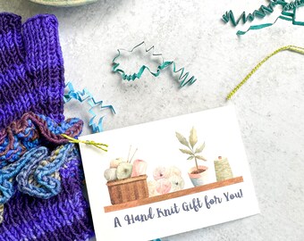 Knitter's Gift Tag, Care Card to tell your gift recipient how to care for their new knitted gift