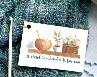 Care Instructions Gift Card for Crocheted Gift, Hand-made tag, Printable Card, tells your recipient how to care for their crocheted gift
