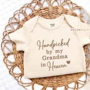 Embroidered Handpicked by My Grandma In Heaven Onesie® Baby Pregnancy Announcement, Grandma Onesie® Heaven, Baby Shower Gift,