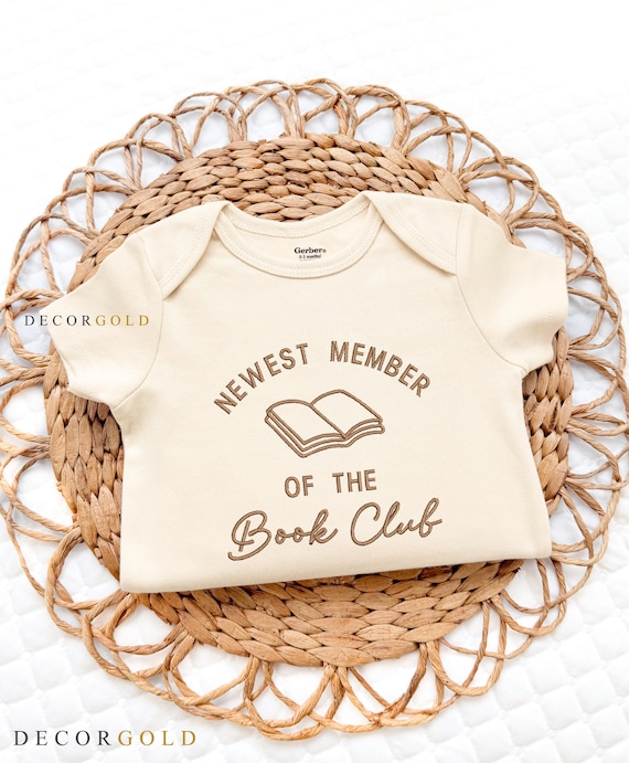 Embroidered Book Club Baby Onesie®, Newest member of the Book Club Onesie® Reader Baby Gift, Book Lover Baby Bodysuit, Reading Book Worm