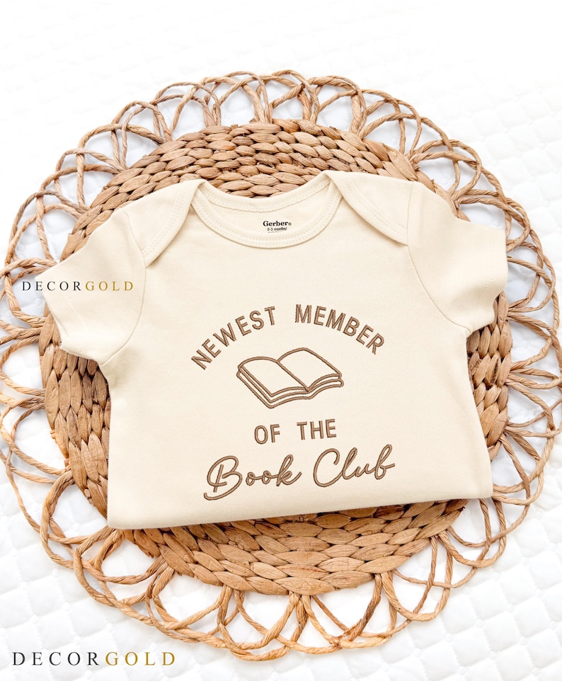 Embroidered Book Club Baby Onesie®, Newest member of the Book Club Onesie® Reader Baby Gift, Book Lover Baby Bodysuit, Reading Book Worm