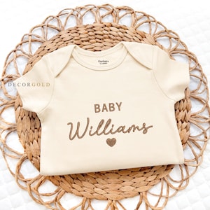Embroidered Custom Name Baby Onesie® Personalized Pregnancy Announcement Onesies®, Custom Baby Name Onesie® Custom Baby Announcement