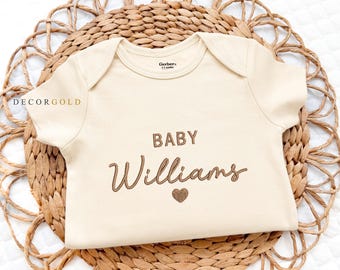 Embroidered Custom Name Baby Onesie® Personalized Pregnancy Announcement Onesies®, Custom Baby Name Onesie® Custom Baby Announcement