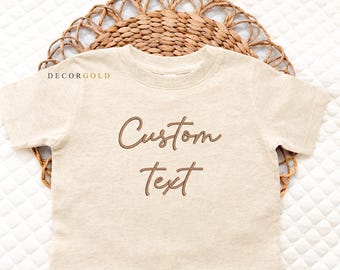 Custom Name Embroidered shirt, Custom Name shirt for Pregnancy Announcement, Family Announcement, Personalized Big Toddler Shirt